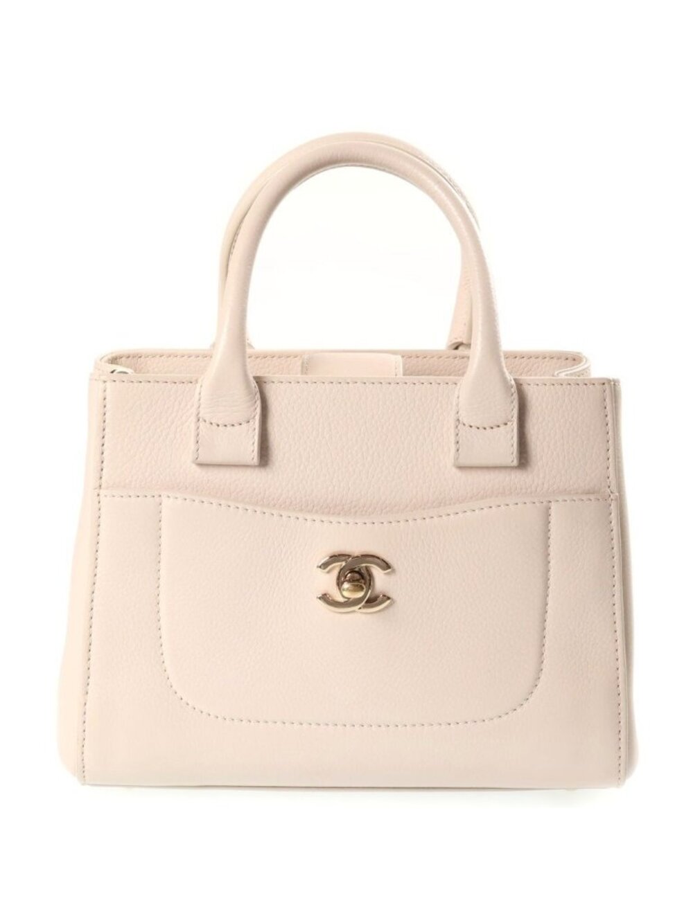 Chanel Neo Executive Small 2-Way Shoulder Bag Ivory Leather Silver